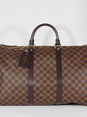 Louis Vuitton Keepall Bandouliere 50 Damier Ebene Travel Bag